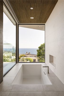 Bathroom, Interior, Recessed Lighting, Water, Wooden Ceilings