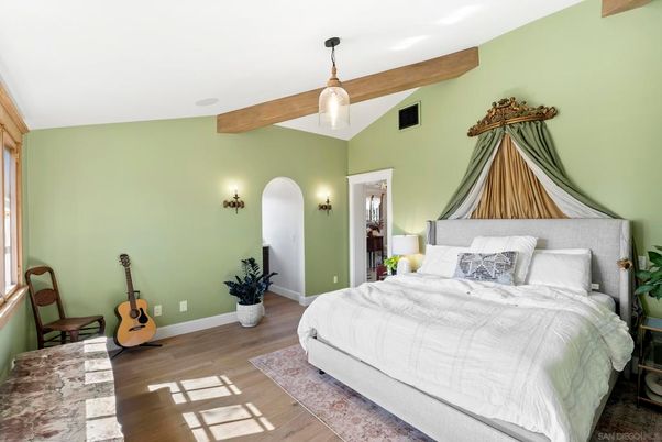 Bedroom, Interior, Wooden Beams, Wood Texture Flooring