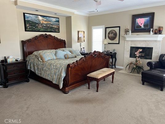Bedroom, Fireplace, Interior