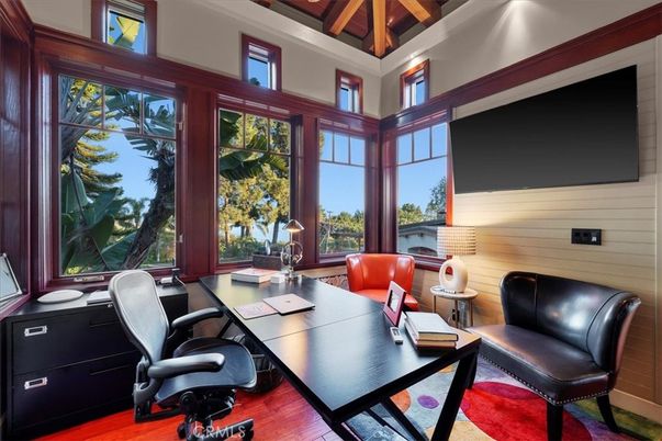 Home Office, Interior, Wooden Beams, Wood Texture Flooring