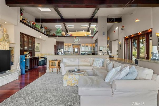 Interior, Kitchen, Living room, Pendant Lights, Recessed Lighting, Wooden Beams, Wood Texture Flooring