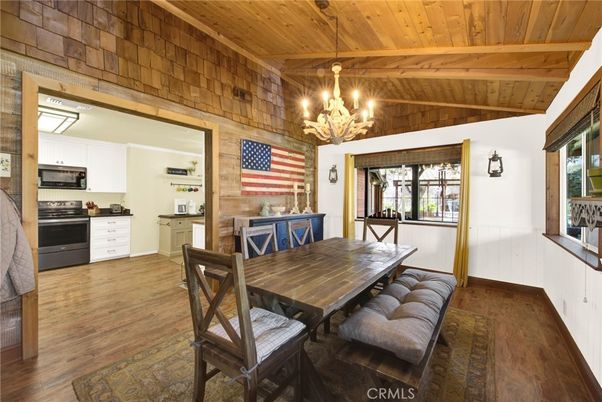 Chandelier, Dining room, Interior, Kitchen, Wooden Beams, Wooden Ceilings, Wood Texture Flooring