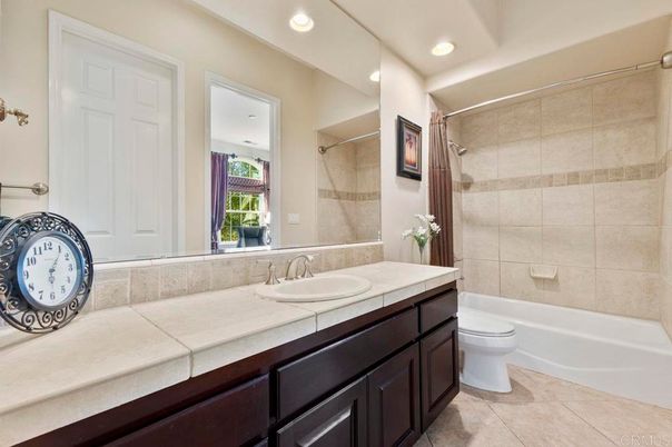 Bathroom, Interior, Recessed Lighting, Tile Countertops