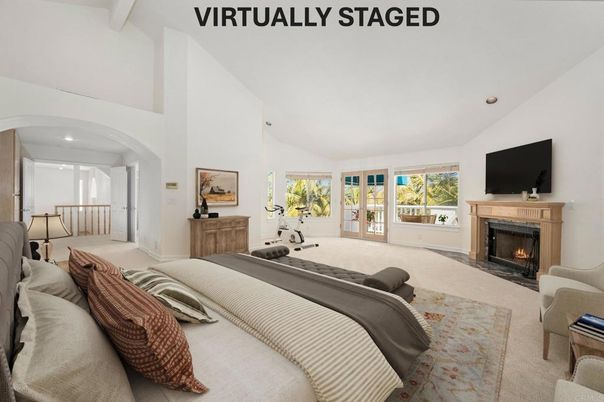 Bedroom, Fireplace, Interior, Recessed Lighting