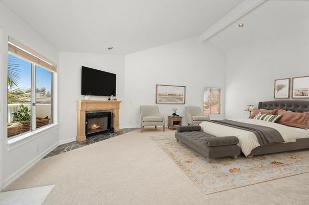 Bedroom, Fireplace, Interior, Recessed Lighting