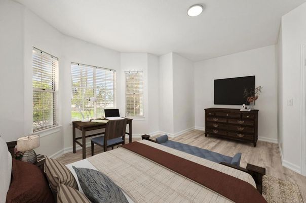 Bedroom, Home Office, Interior, Wood Texture Flooring