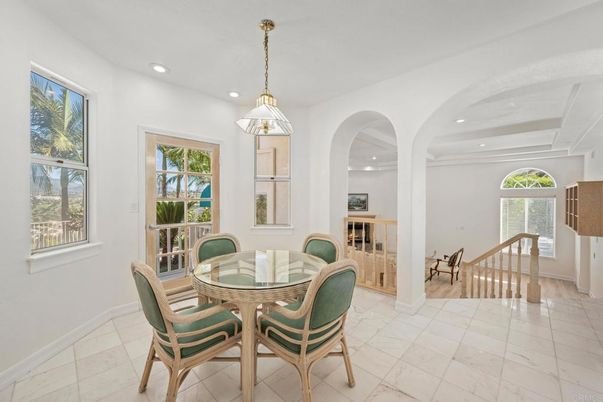 Dining room, Interior, Marble, Pendant Lights, Recessed Lighting