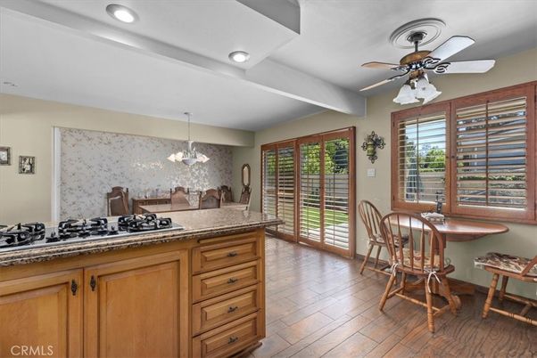 Chandelier, Interior, Kitchen, Recessed Lighting, Wood Texture Flooring