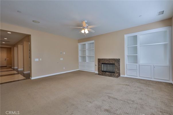 Empty room, Fireplace, Interior, Recessed Lighting