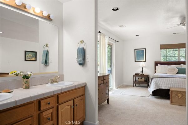 Bathroom, Bedroom, Dual Sink Vanities, Interior, Recessed Lighting, Tile Countertops