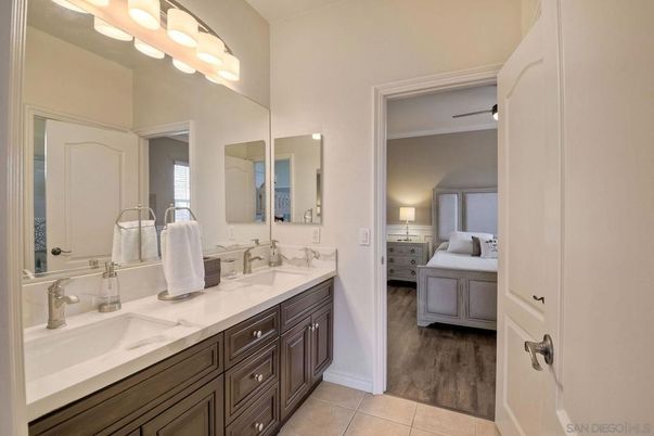 Bathroom, Dual Sink Vanities, Interior, Wood Texture Flooring