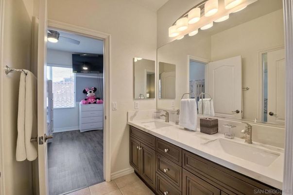 Bathroom, Dual Sink Vanities, Interior, Wood Texture Flooring
