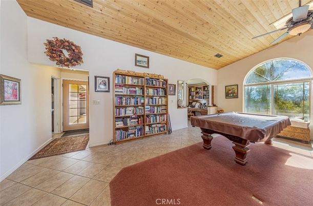 Billiard Table, Game Room, Interior, Wooden Ceilings