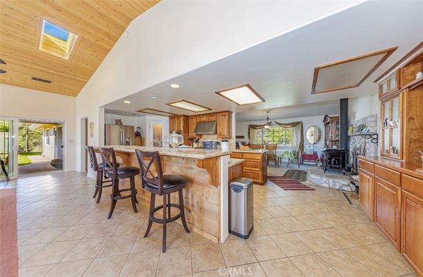 Dining room, Interior, Kitchen, Recessed Lighting, Wooden Ceilings