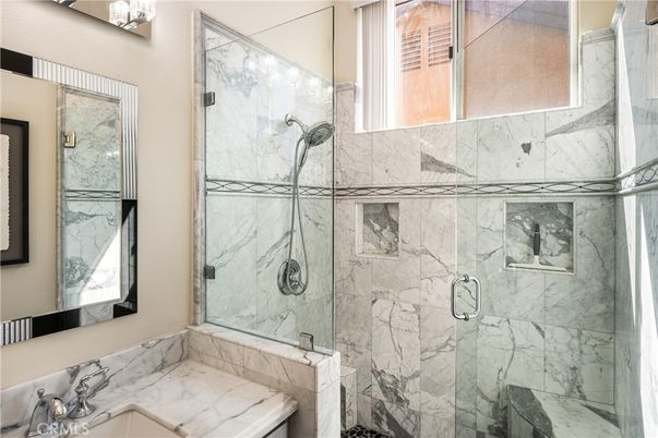 Bathroom, Glass Shower, Interior, Marble, Marble Walls