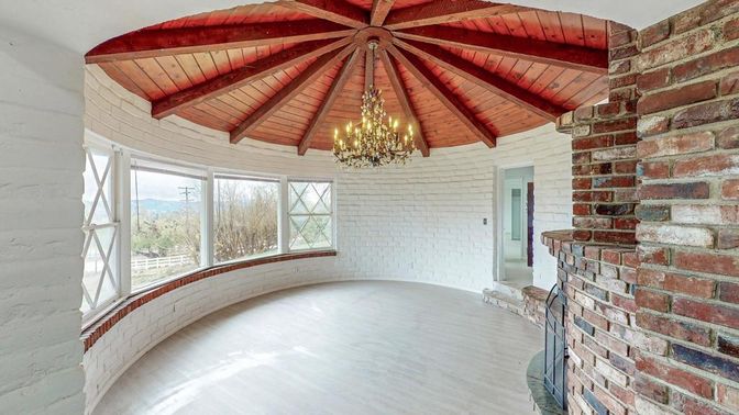 Chandelier, Empty room, Interior, Stone Walls, Wooden Beams, Wooden Ceilings