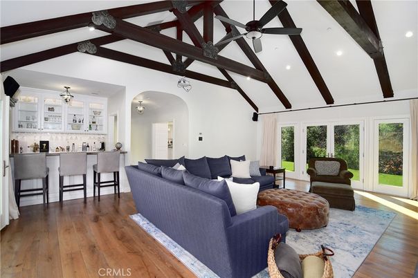 Interior, Kitchen, Living room, Recessed Lighting, Wooden Beams, Wood Texture Flooring