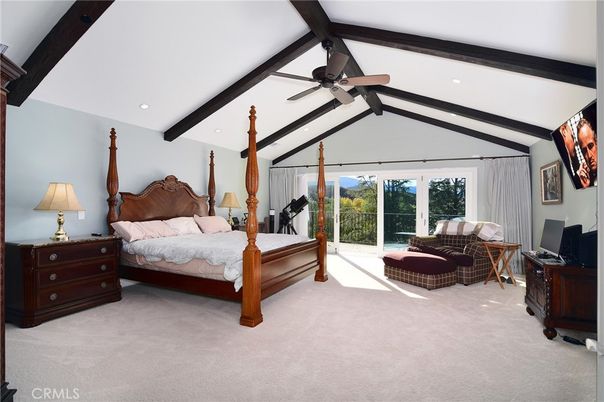 Bedroom, Interior, Recessed Lighting, Wooden Beams
