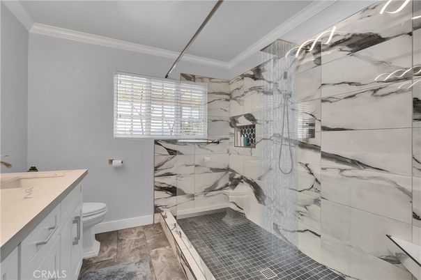 Bathroom, Glass Shower, Interior, Marble Walls
