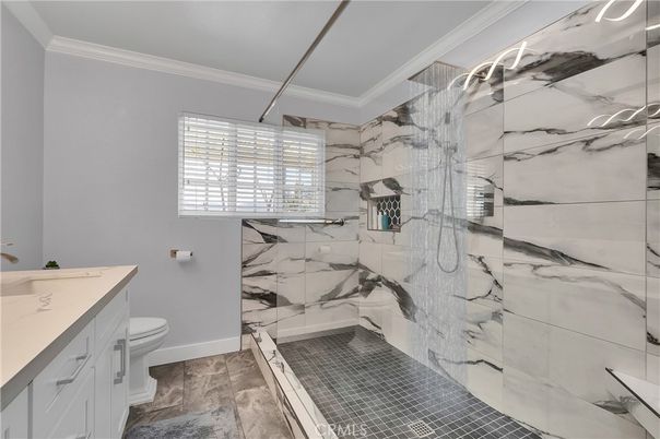 Bathroom, Glass Shower, Interior, Marble Walls