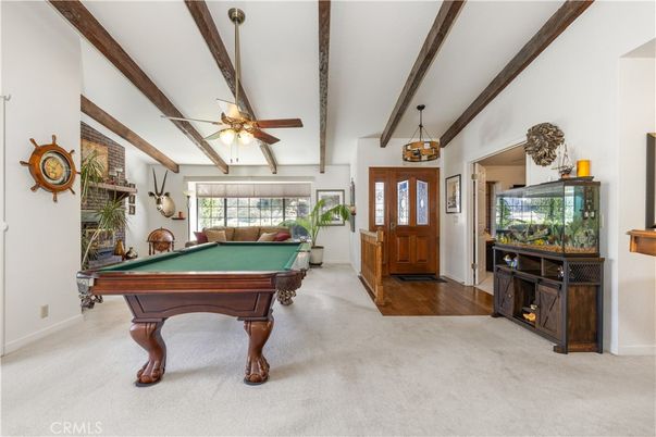 Billiard Table, Game Room, Interior, Wood Texture Flooring