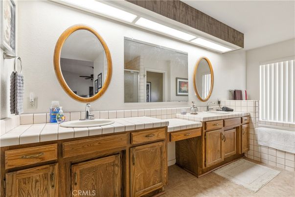 Bathroom, Dual Sink Vanities, Interior, Tile Countertops