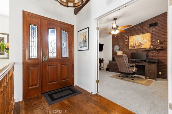 Home Office, Interior, Stone Walls, Wood Texture Flooring