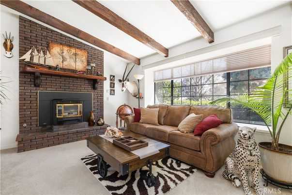 Fireplace, Interior, Living room, Stone Walls, Wooden Beams
