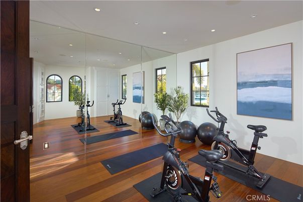 Fitness Equipment, Interior, Recessed Lighting, Wood Texture Flooring