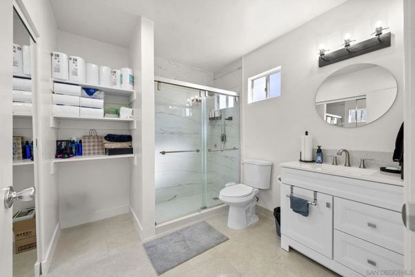 Bathroom, Glass Shower, Interior, Marble Walls
