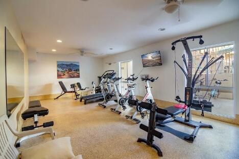 Fitness Equipment, Gym, Interior, Recessed Lighting