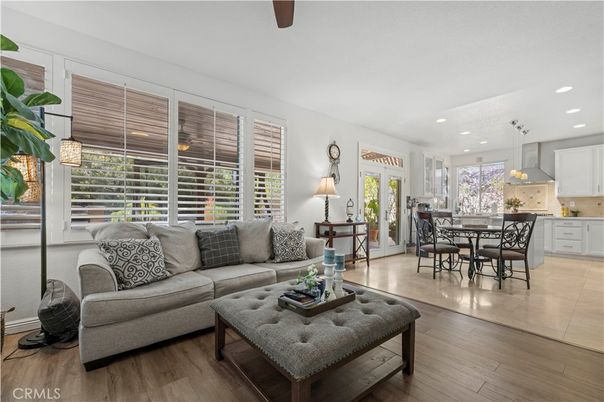 Dining room, Interior, Kitchen, Living room, Recessed Lighting, Wood Texture Flooring
