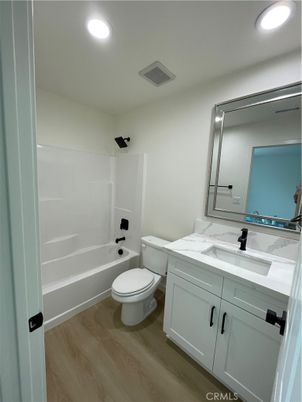 Bathroom, Interior, Recessed Lighting, Wood Texture Flooring