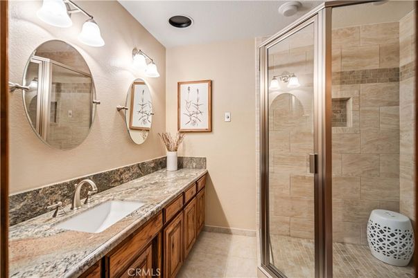 Bathroom, Dual Sink Vanities, Glass Shower, Interior