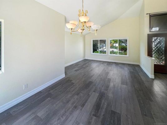 Chandelier, Empty room, Interior, Wood Texture Flooring
