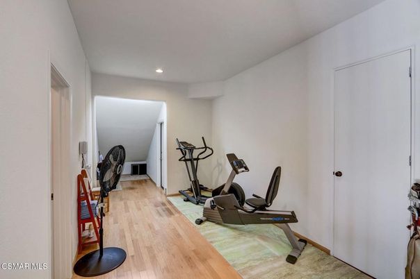 Fitness Equipment, Interior, Recessed Lighting, Wood Texture Flooring