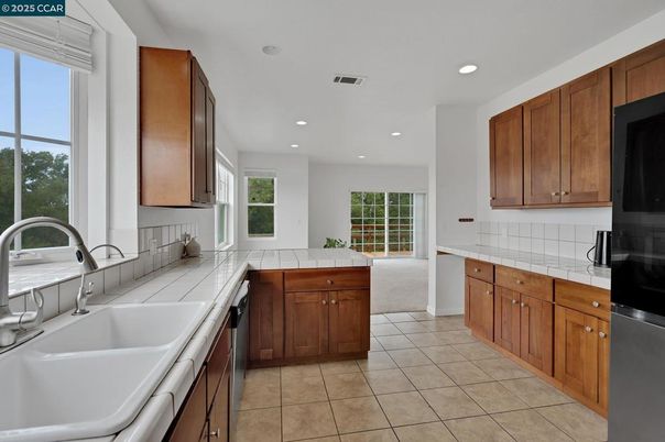 Interior, Kitchen, Recessed Lighting, Tile Countertops
