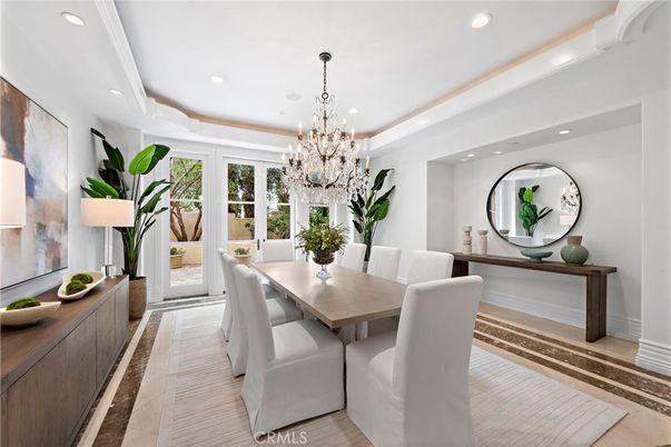 Chandelier, Dining room, Interior, Recessed Lighting