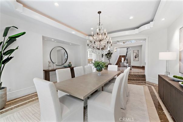 Chandelier, Dining room, Interior, Recessed Lighting