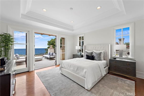 Bedroom, Interior, Recessed Lighting, Water, Wood Texture Flooring