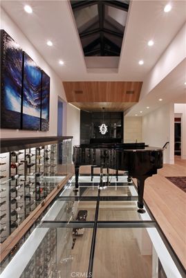Interior, Pendant Lights, Piano, Recessed Lighting, Wine Storage, Wooden Ceilings, Wood Texture Flooring