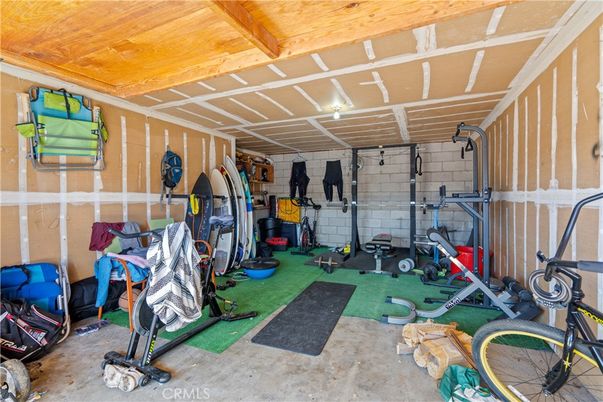 Fitness Equipment, Interior, Stone Walls, Wooden Beams
