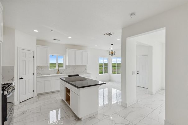 Interior, Kitchen, Marble, Pendant Lights, Recessed Lighting