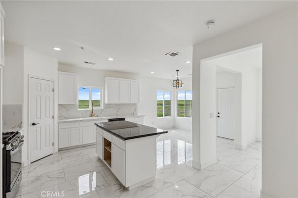 Interior, Kitchen, Marble, Pendant Lights, Recessed Lighting