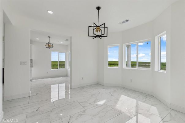 Empty room, Interior, Marble, Pendant Lights, Recessed Lighting