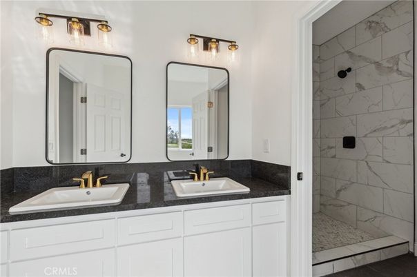 Bathroom, Dual Sink Vanities, Interior, Marble Walls