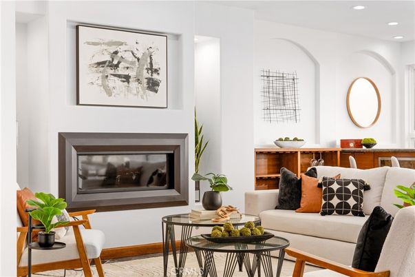 Fireplace, Interior, Living room, Recessed Lighting