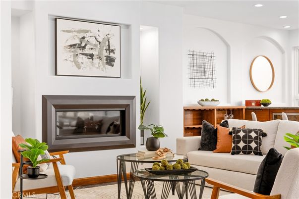 Fireplace, Interior, Living room, Recessed Lighting