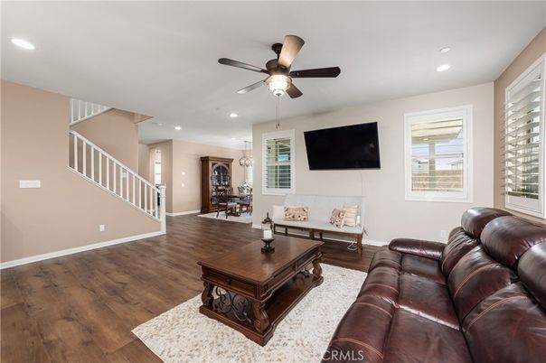 Chandelier, Dining room, Interior, Living room, Recessed Lighting, Wood Texture Flooring