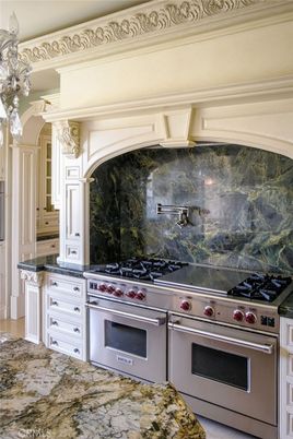 Chandelier, Interior, Kitchen, Stainless Steel Appliances